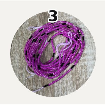 Handmade African Tie-On Waist Beads: Glass Beaded Body Jewelry Fits up to 52 inches.