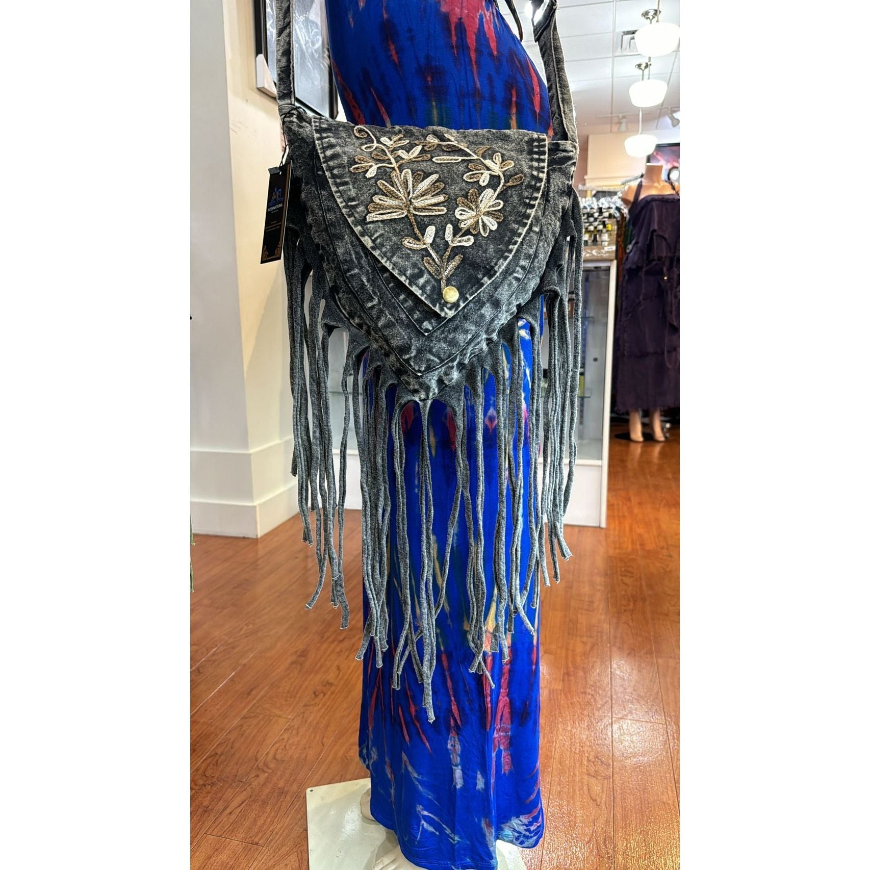 Bag - Blue Stonewashed Fringe Bag