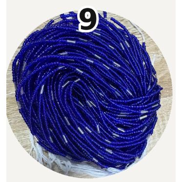 Handmade African Tie-On Waist Beads: Glass Beaded Body Jewelry Fits up to 52 inches.