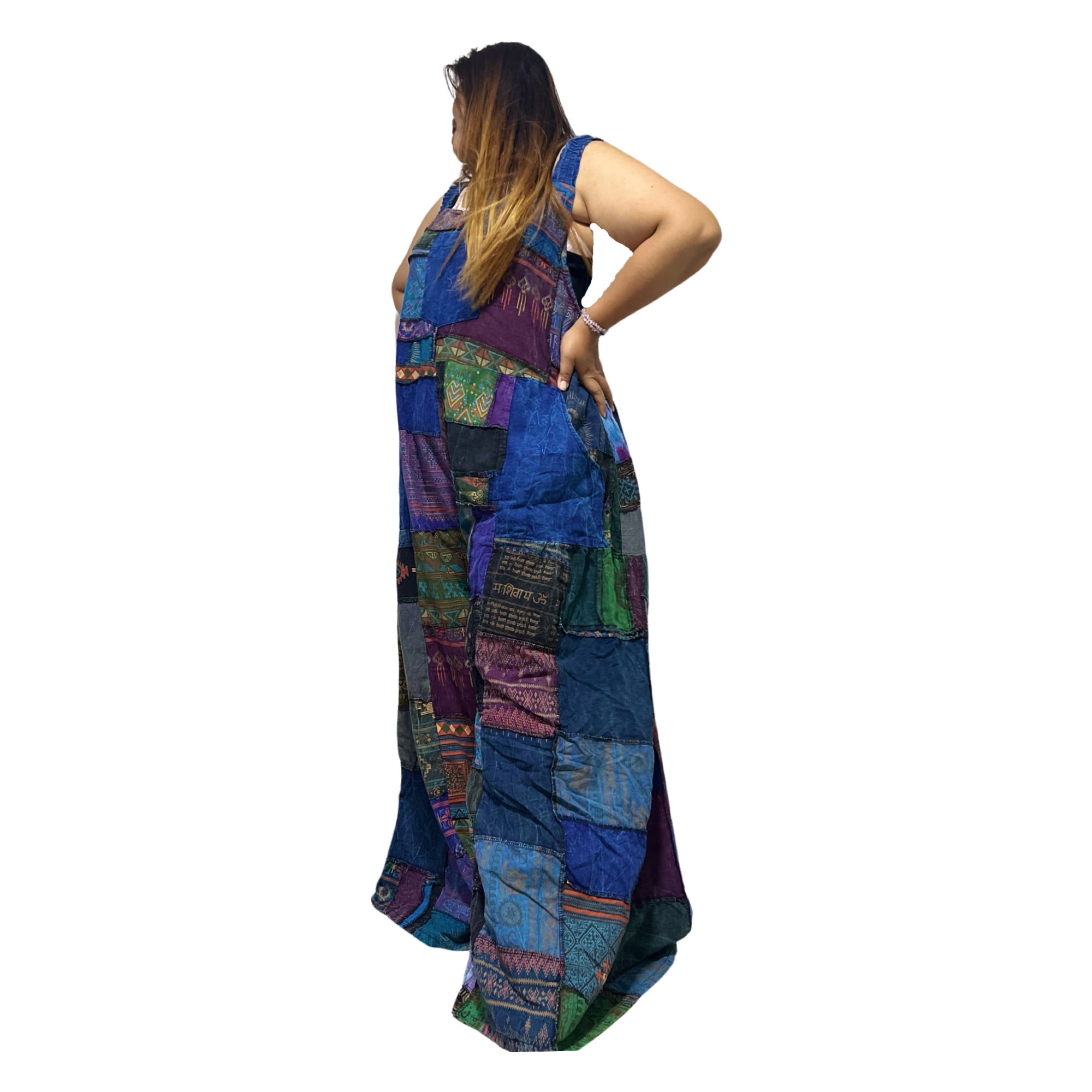 Plus-Size Patchwork Overall