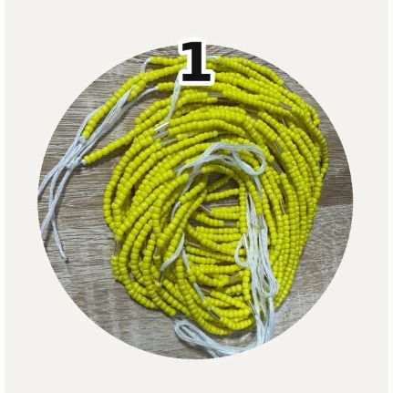 Handmade African Tie-On Waist Beads: Glass Beaded Body Jewelry Fits up to 52 inches.