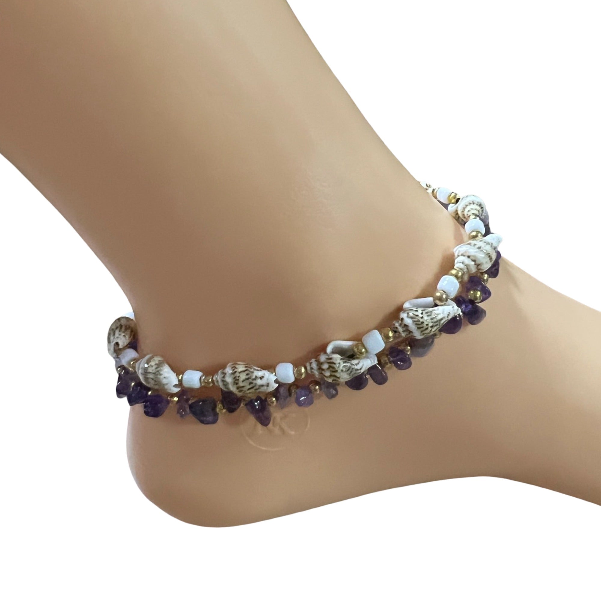 Anklets-Amethyst w/Shell