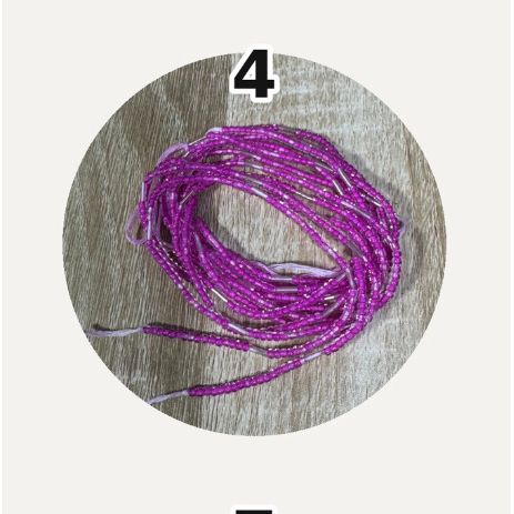 Handmade African Tie-On Waist Beads: Glass Beaded Body Jewelry Fits up to 52 inches.