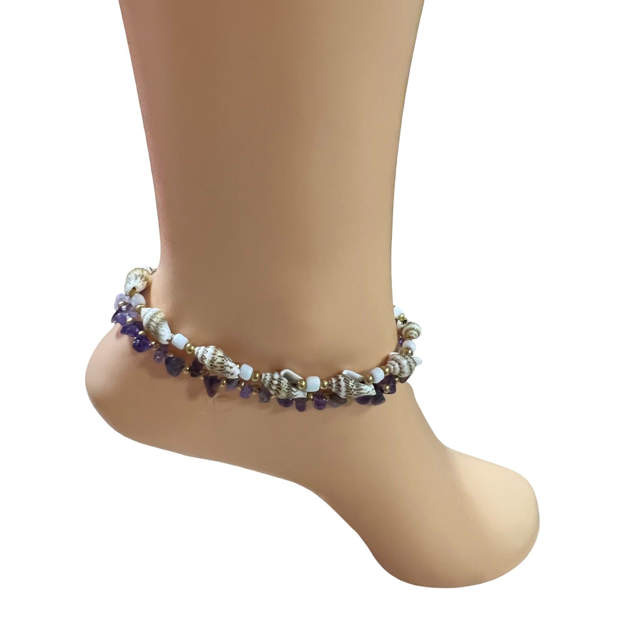 Anklets-Amethyst w/Shell