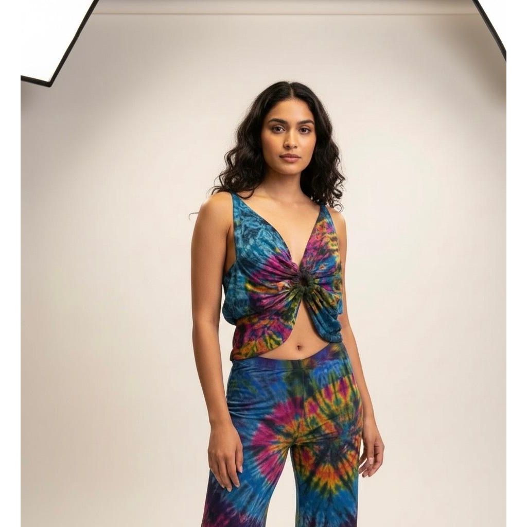 Tops - Embroidery Floral Halter Tops /