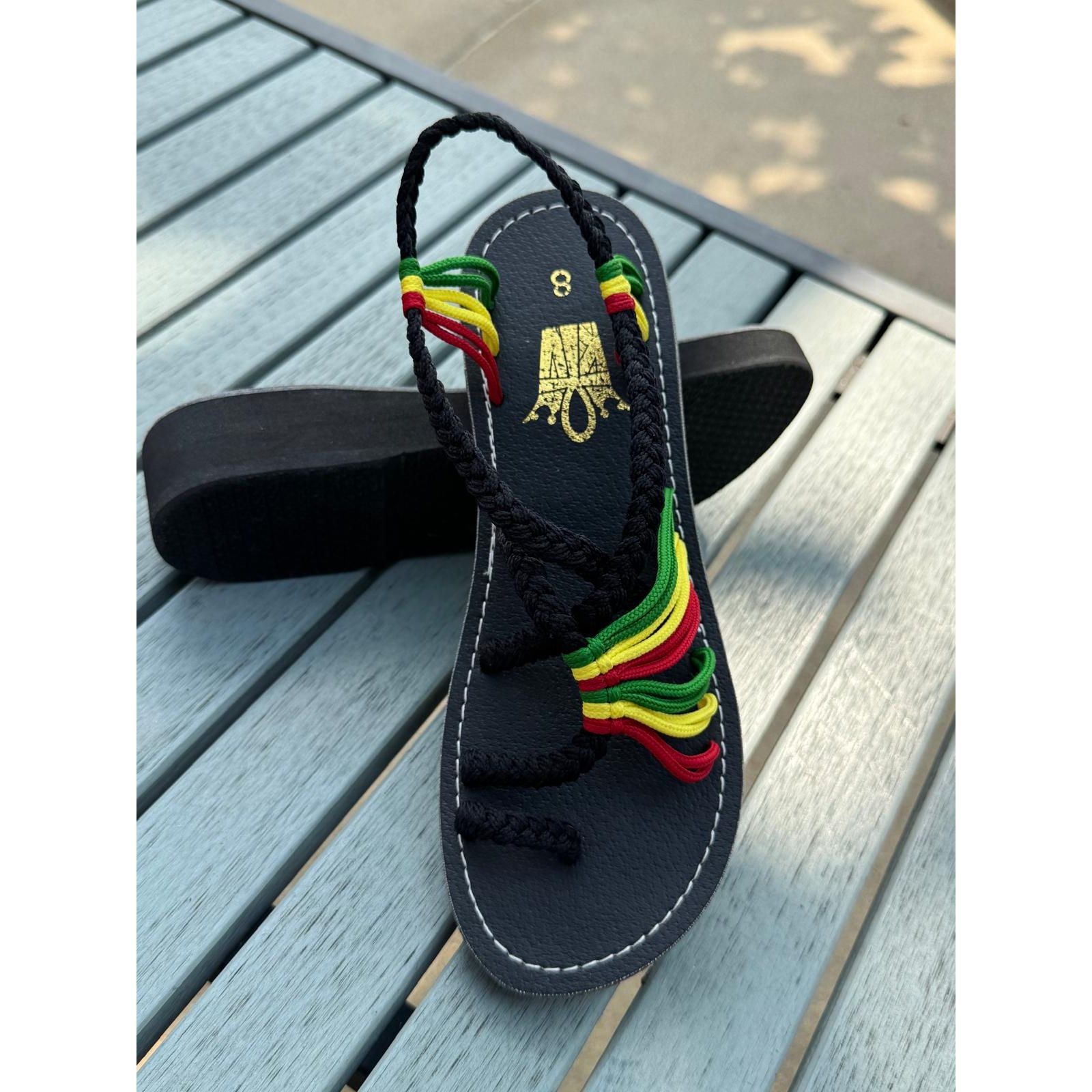 Shoes - Braided Sandals Rasta w/Heels (1.5 inches)