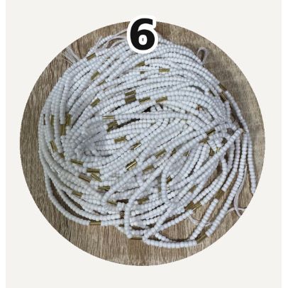 Handmade African Tie-On Waist Beads: Glass Beaded Body Jewelry Fits up to 52 inches.