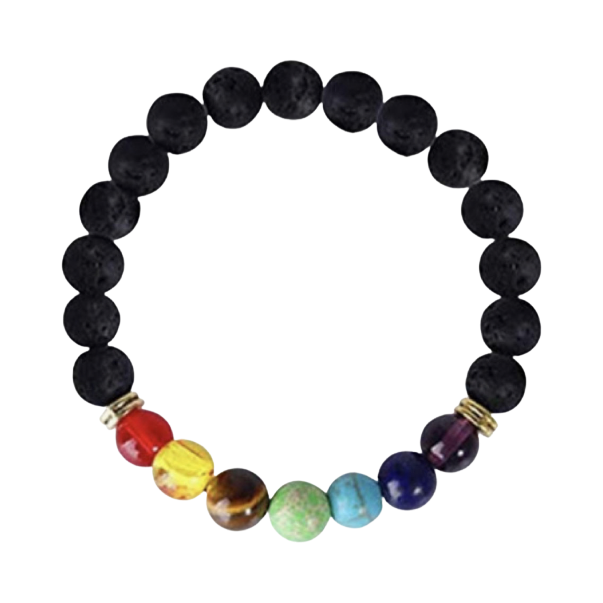 Obsidian Bracelet W/7 Chakra Beads.