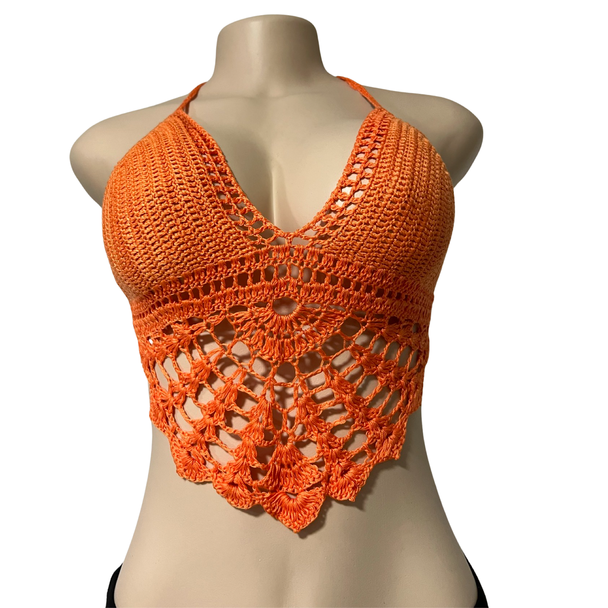 Knitting Deep V Crop Top.