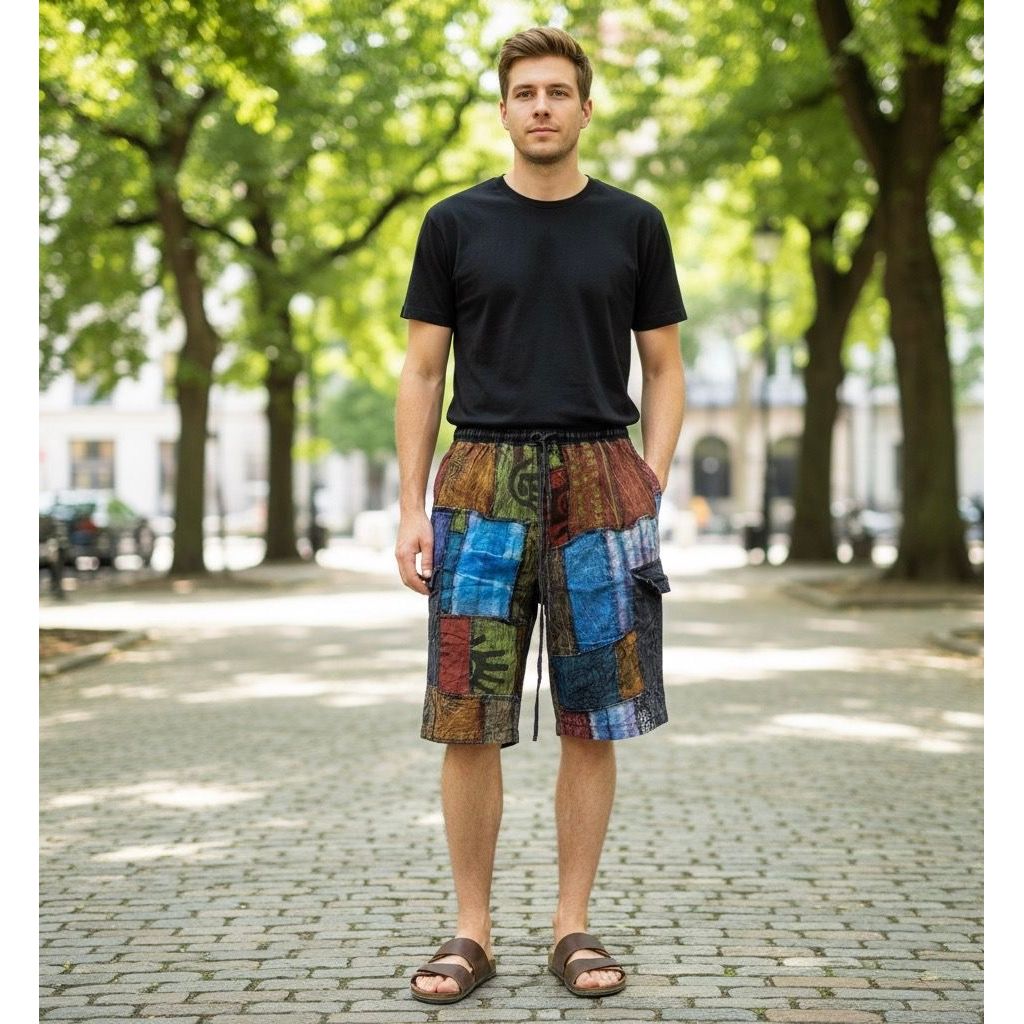Shorts - Patchwork w/ 2 side pocket