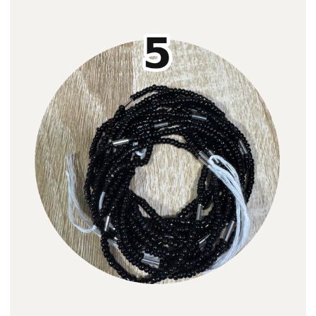 Handmade African Tie-On Waist Beads: Glass Beaded Body Jewelry Fits up to 52 inches.