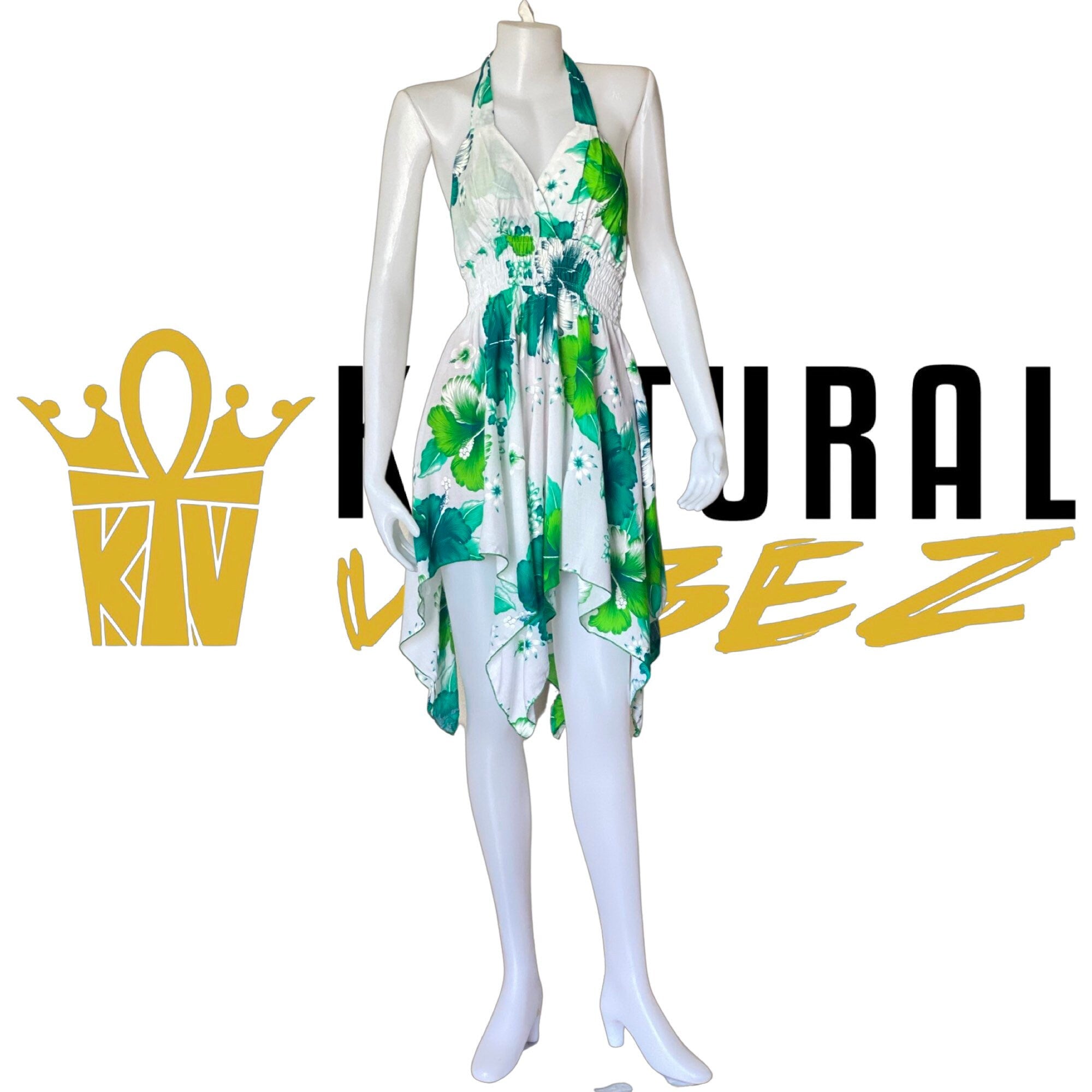 Dress - Thai Hibiscus Floral Dress/WH.