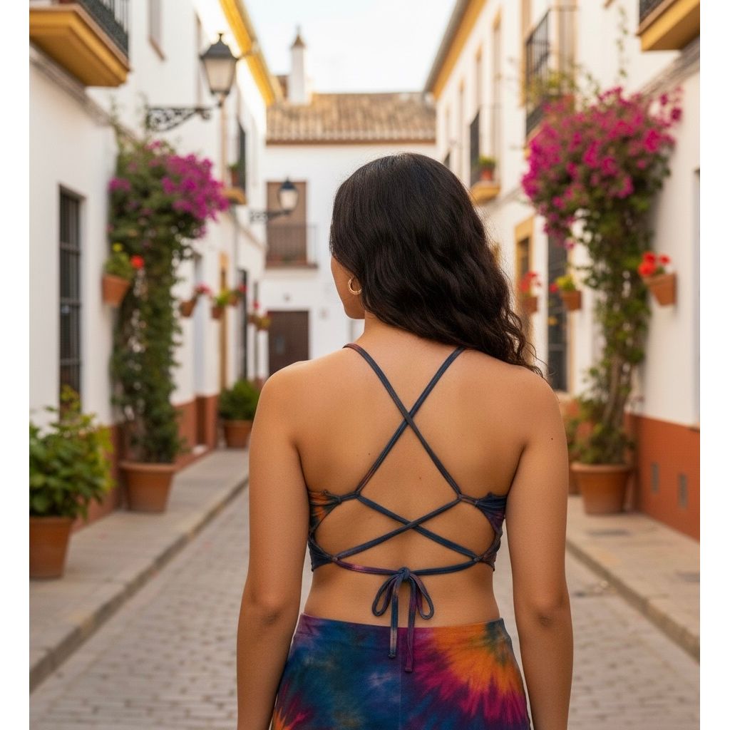 Tops - Tie Dye Deep V / Gray