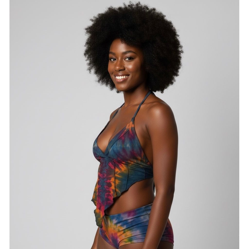 Tops - Tie Dye Deep V / Gray