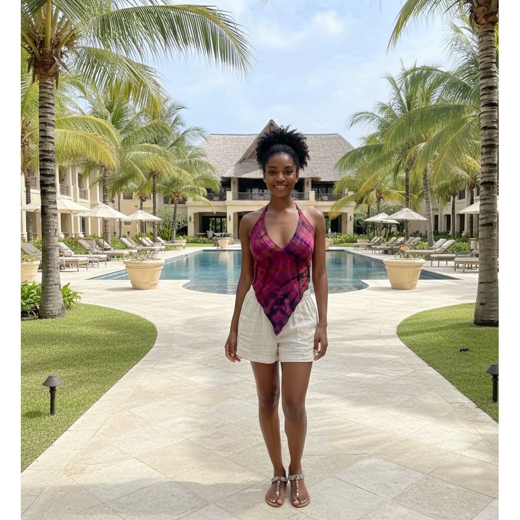 Tops - Tie Dye Deep V / Maroon