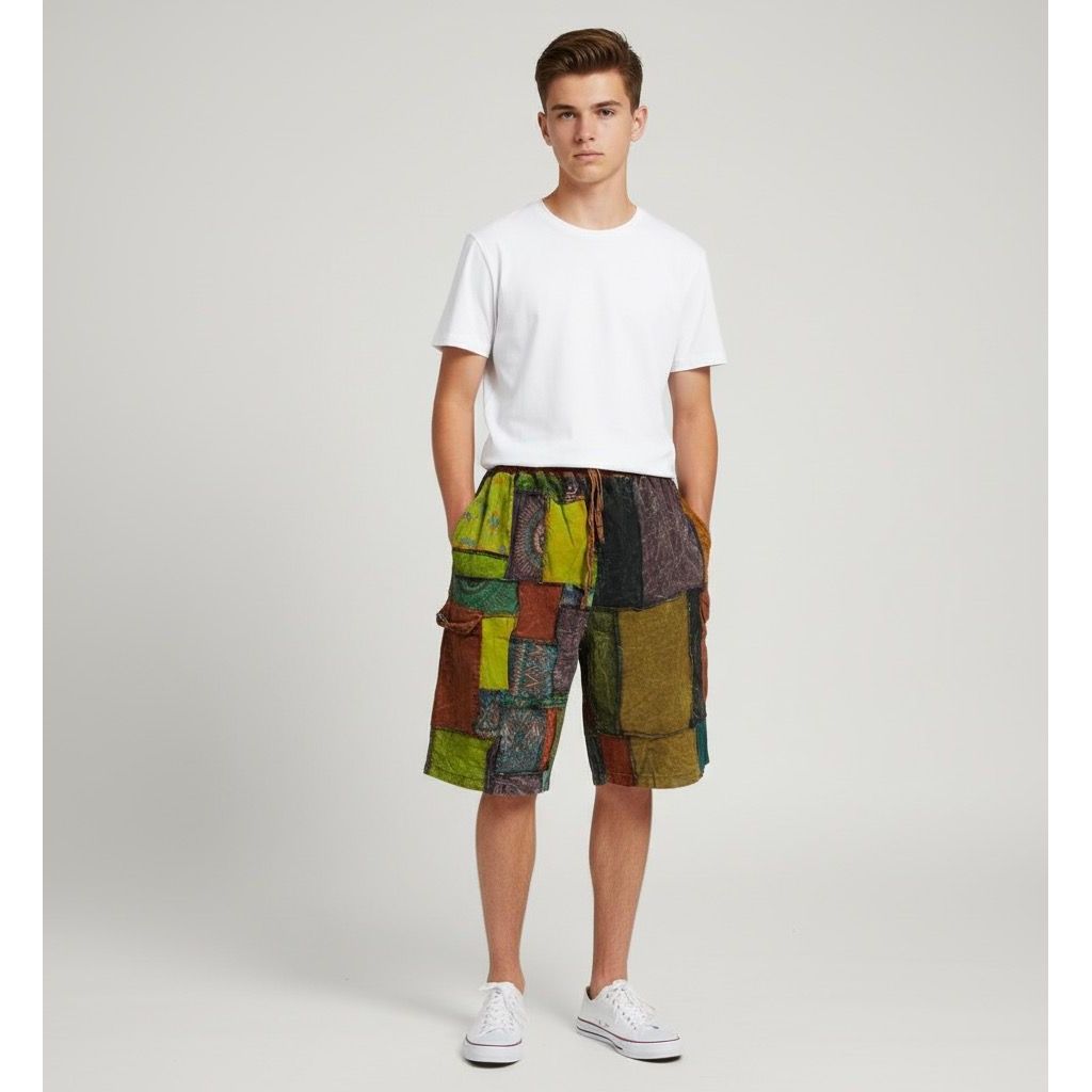 Shorts - Patchwork w/ 2 side pocket