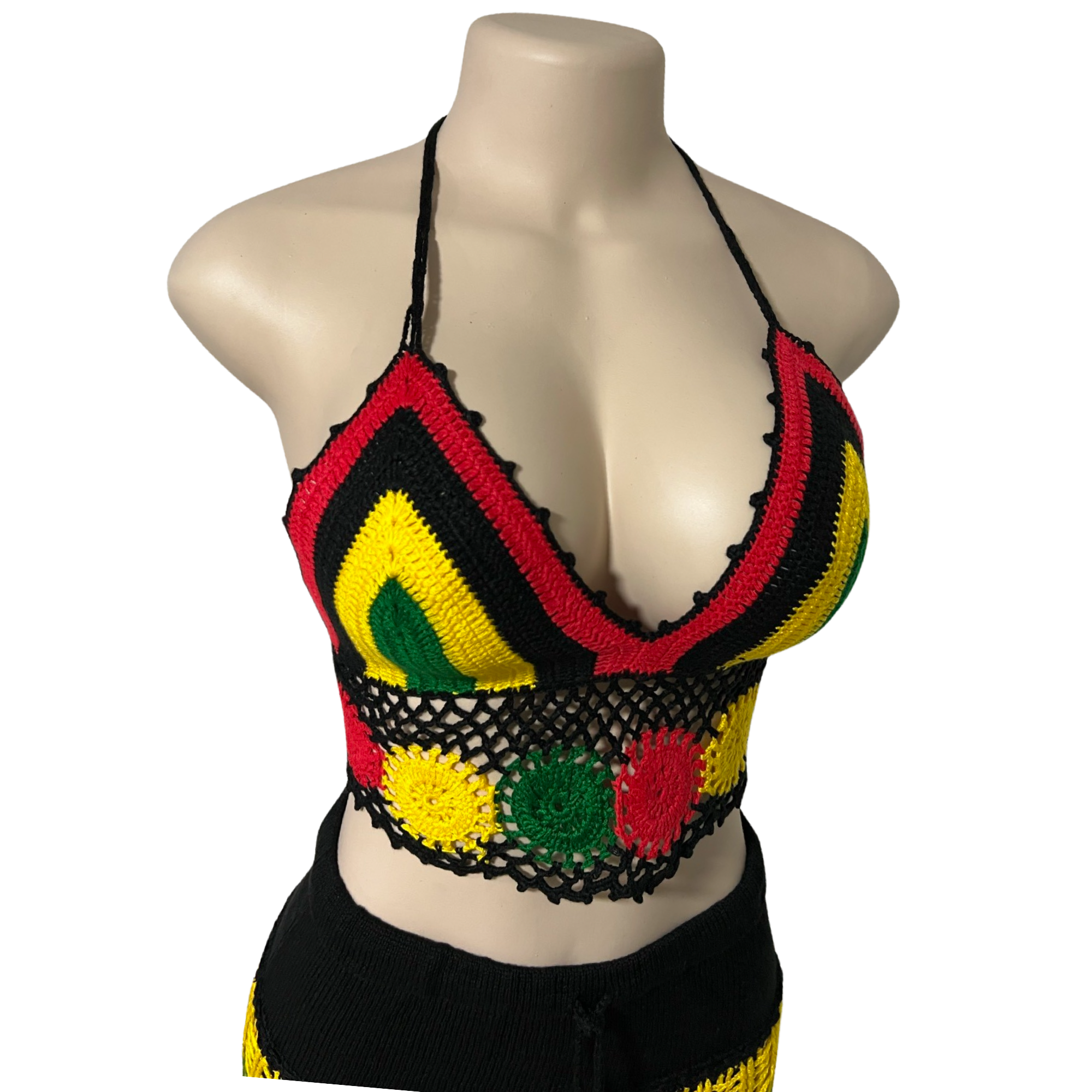 Rasta Crochet Knitting Bra.