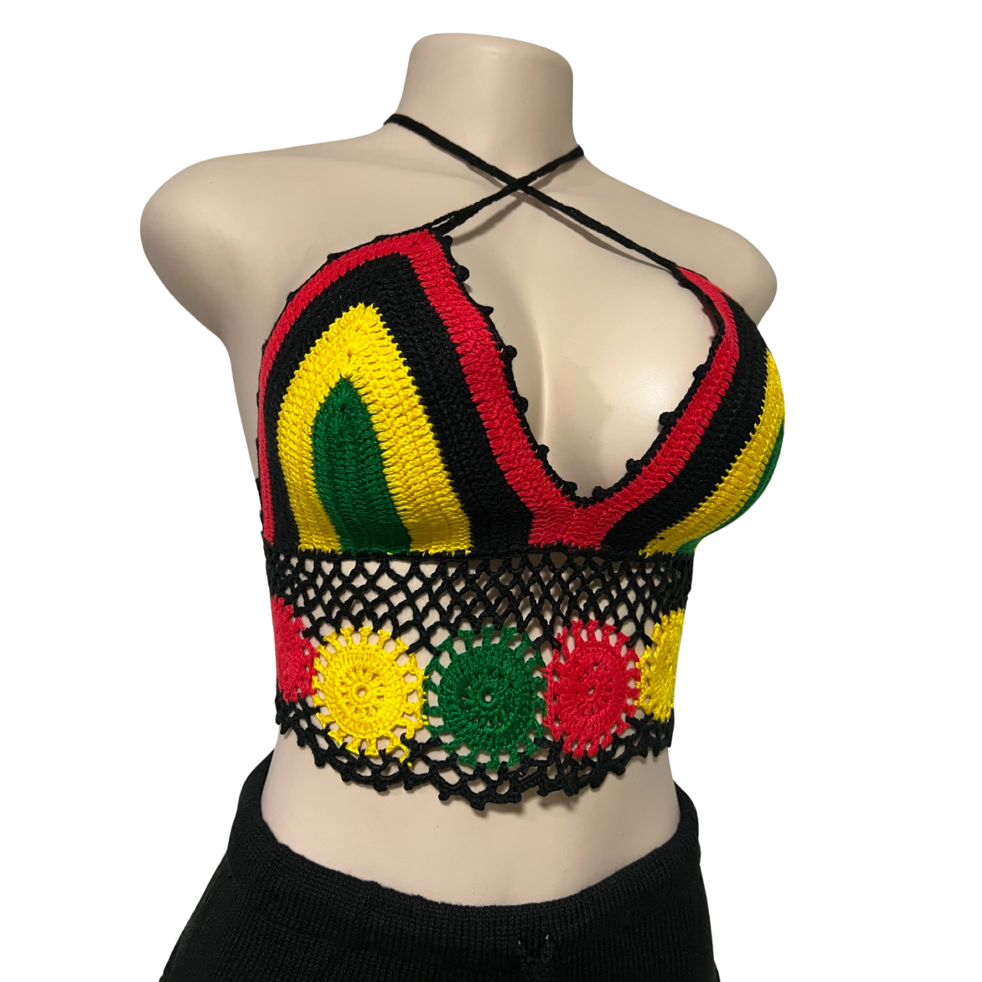 Rasta Crochet Knitting Bra.