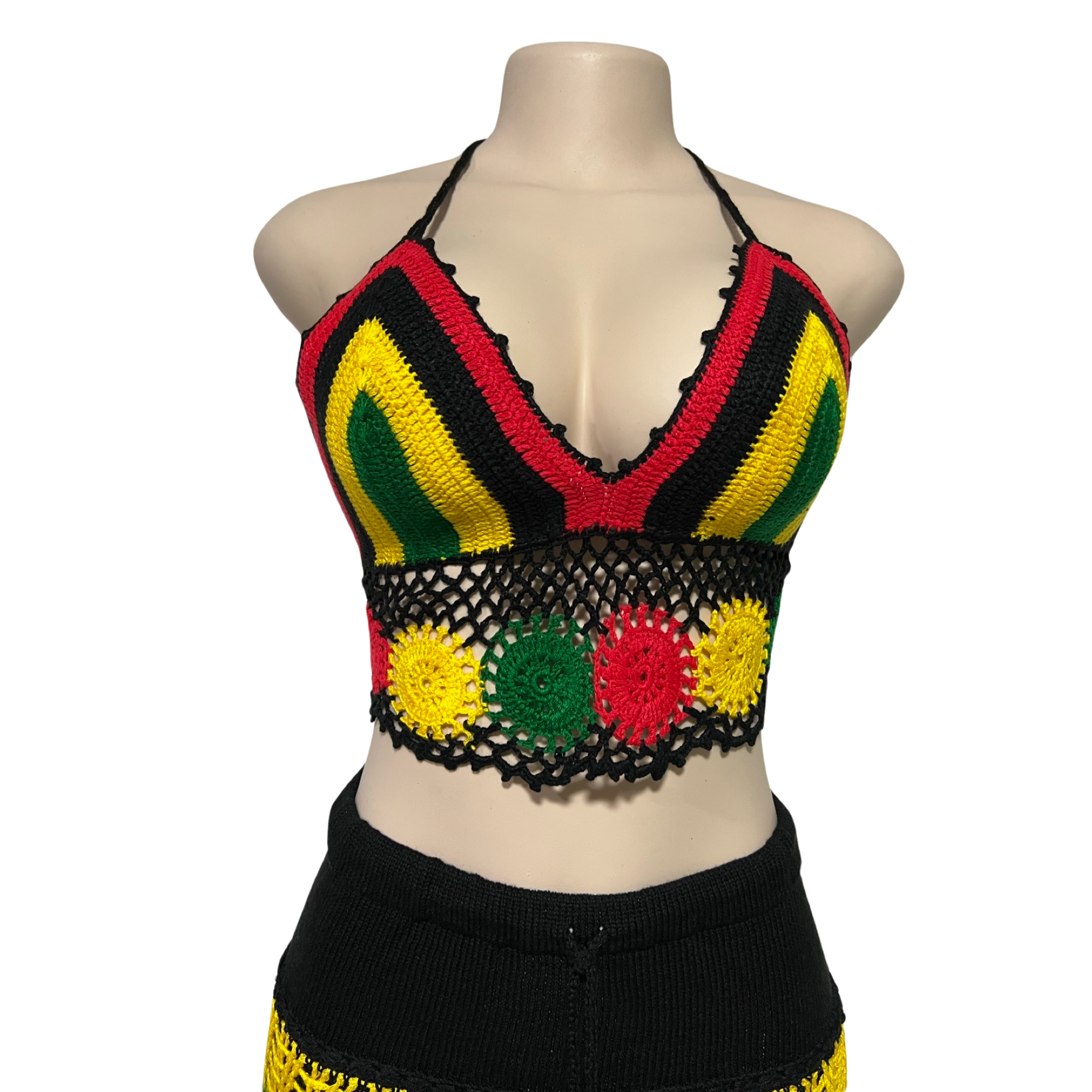 Rasta Crochet Knitting Bra.