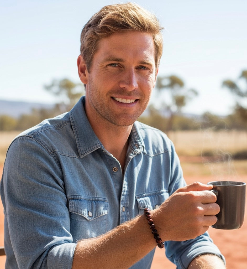 Handmade Red Tiger’s Eye Bracelet, Success, Luck, Protection.