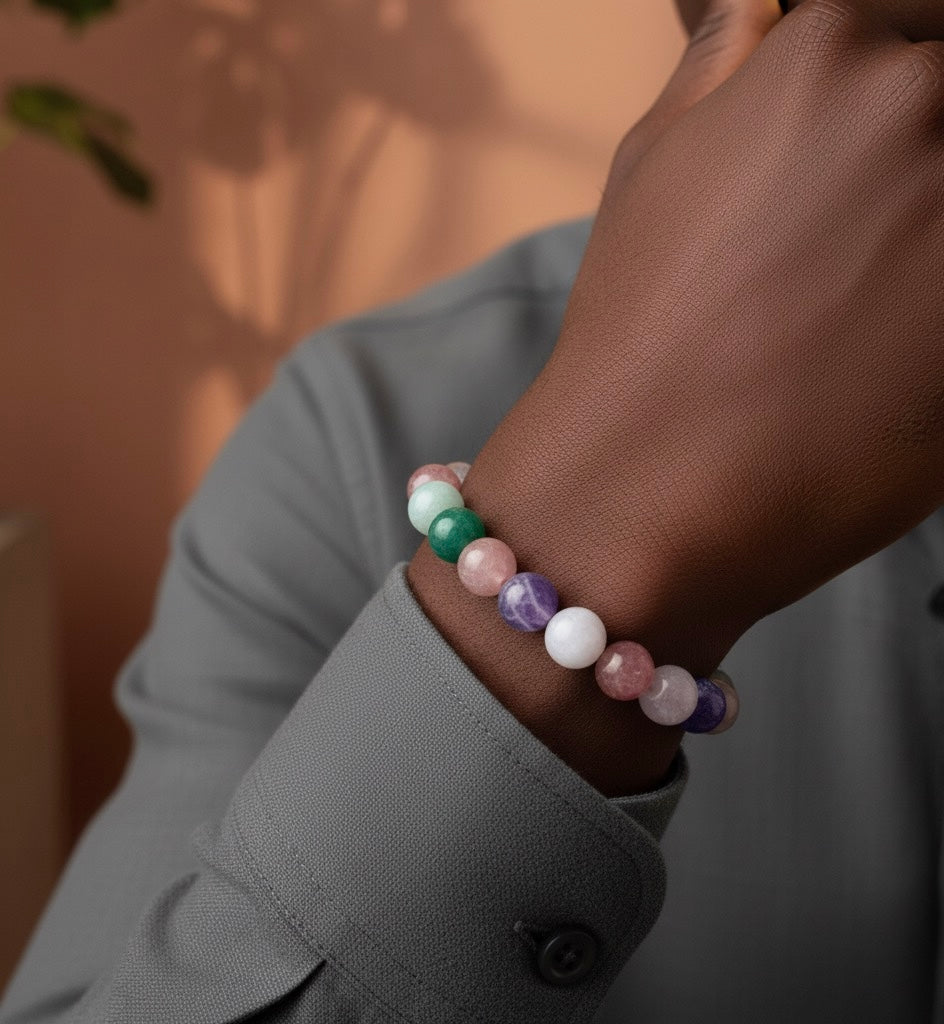 Mixed Natural Gemstone Chakra Bracelet.