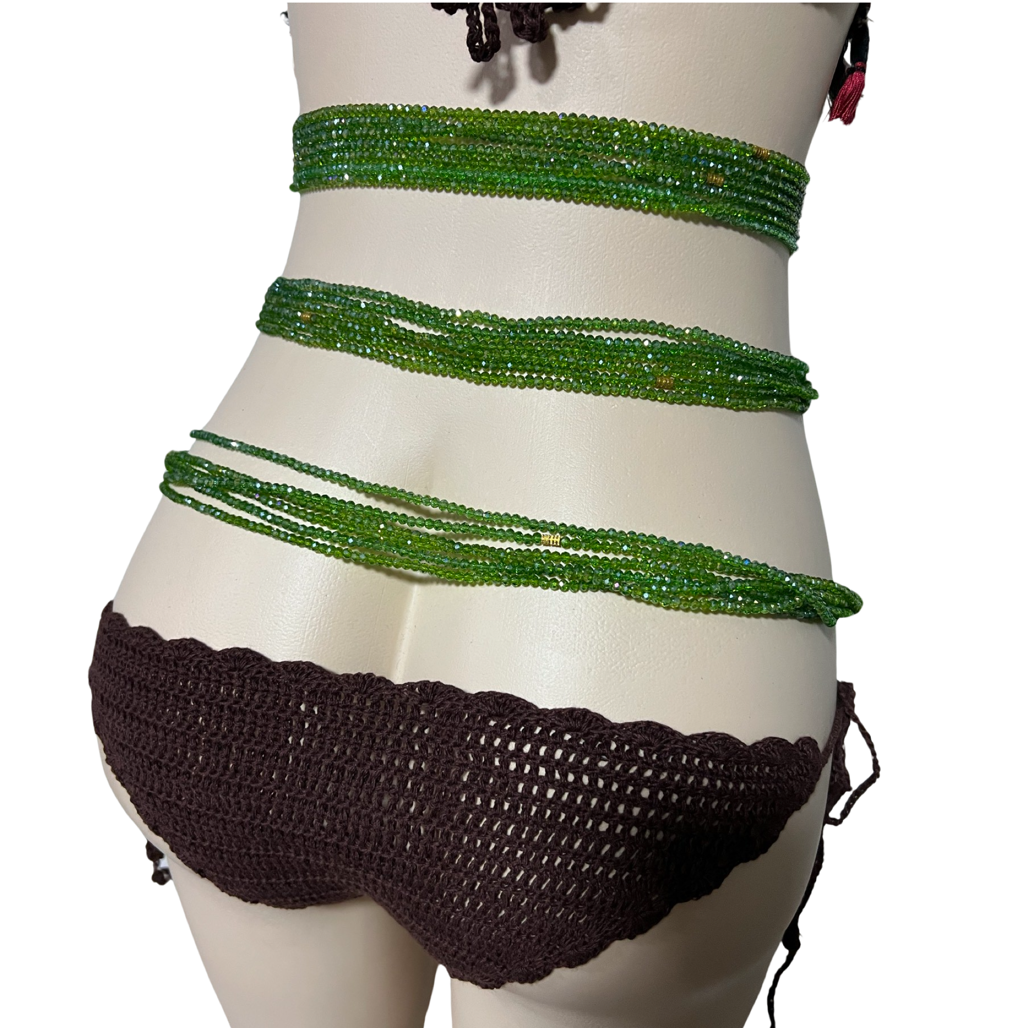 Waist Beads - ClearCrystal/Green