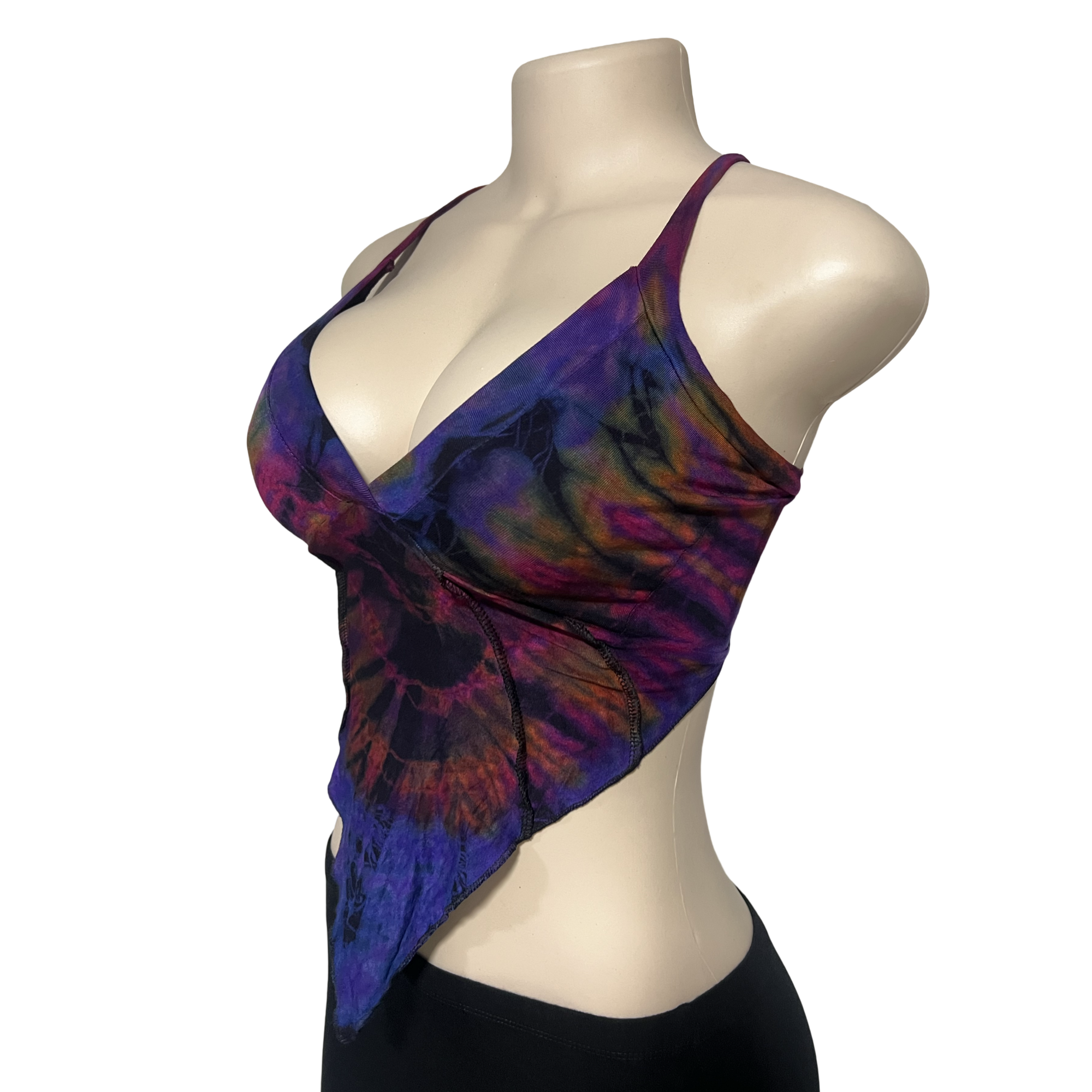 Tops - Tie Dye Deep V / Egg Plant