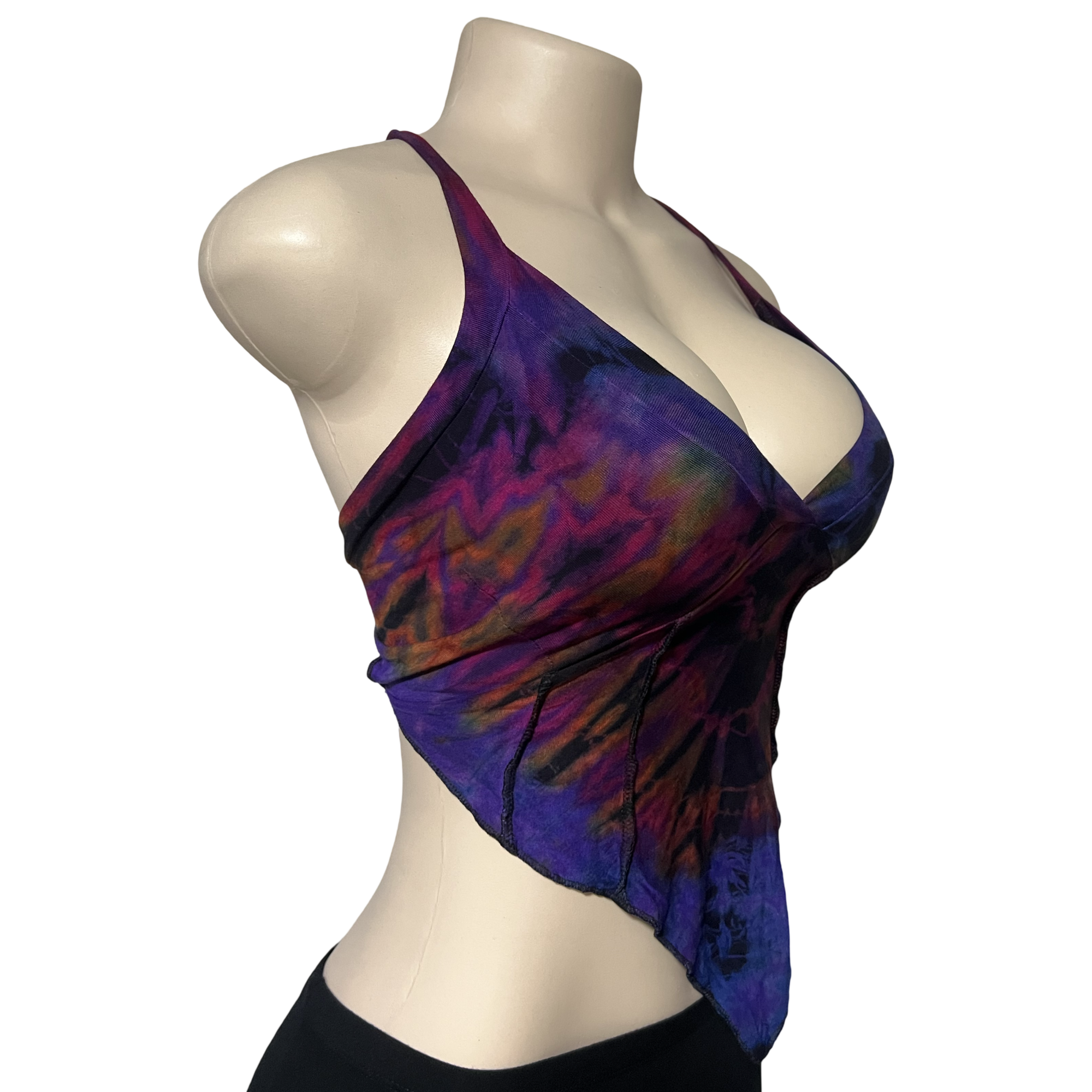 Tops - Tie Dye Deep V / Egg Plant