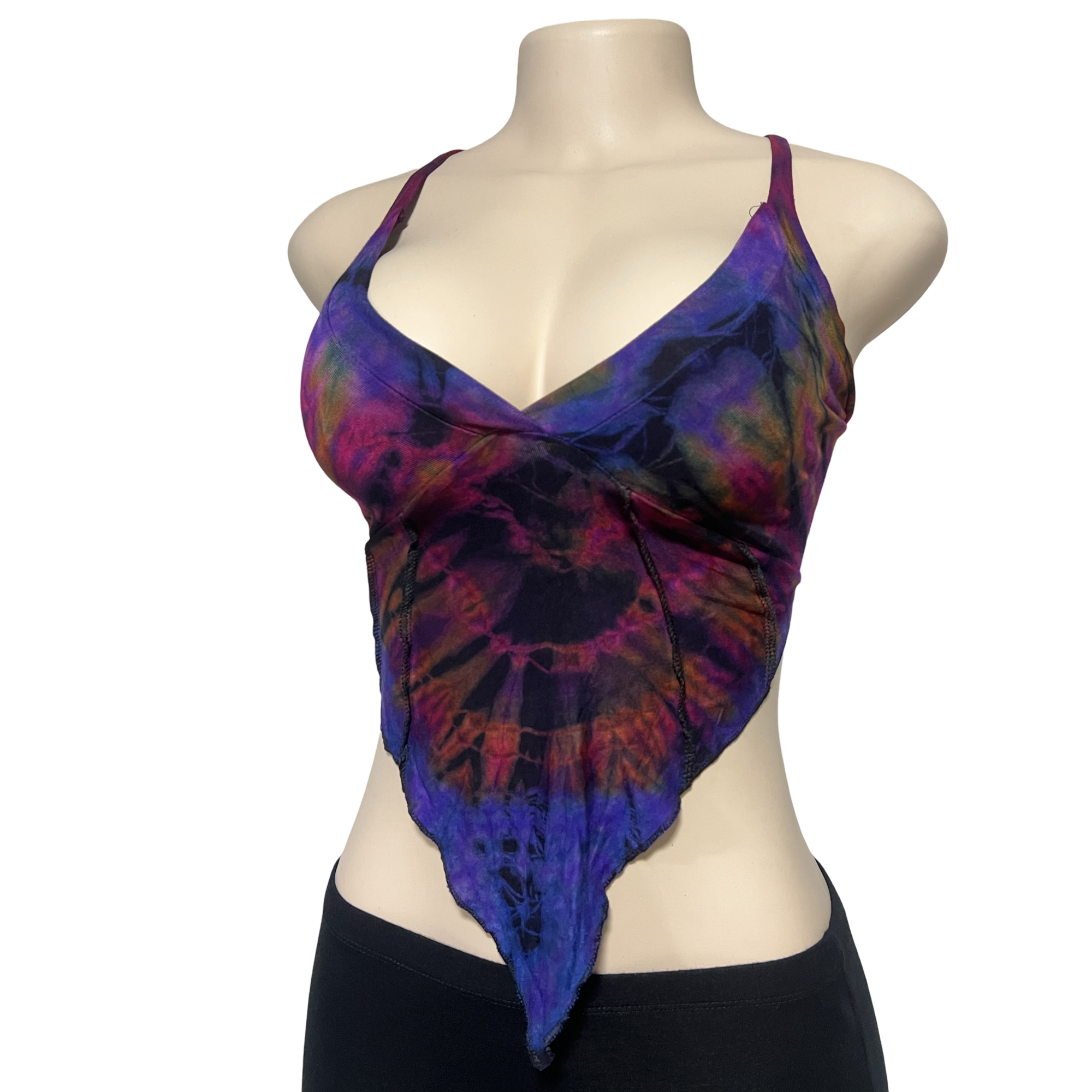 Tops - Tie Dye Deep V / Egg Plant