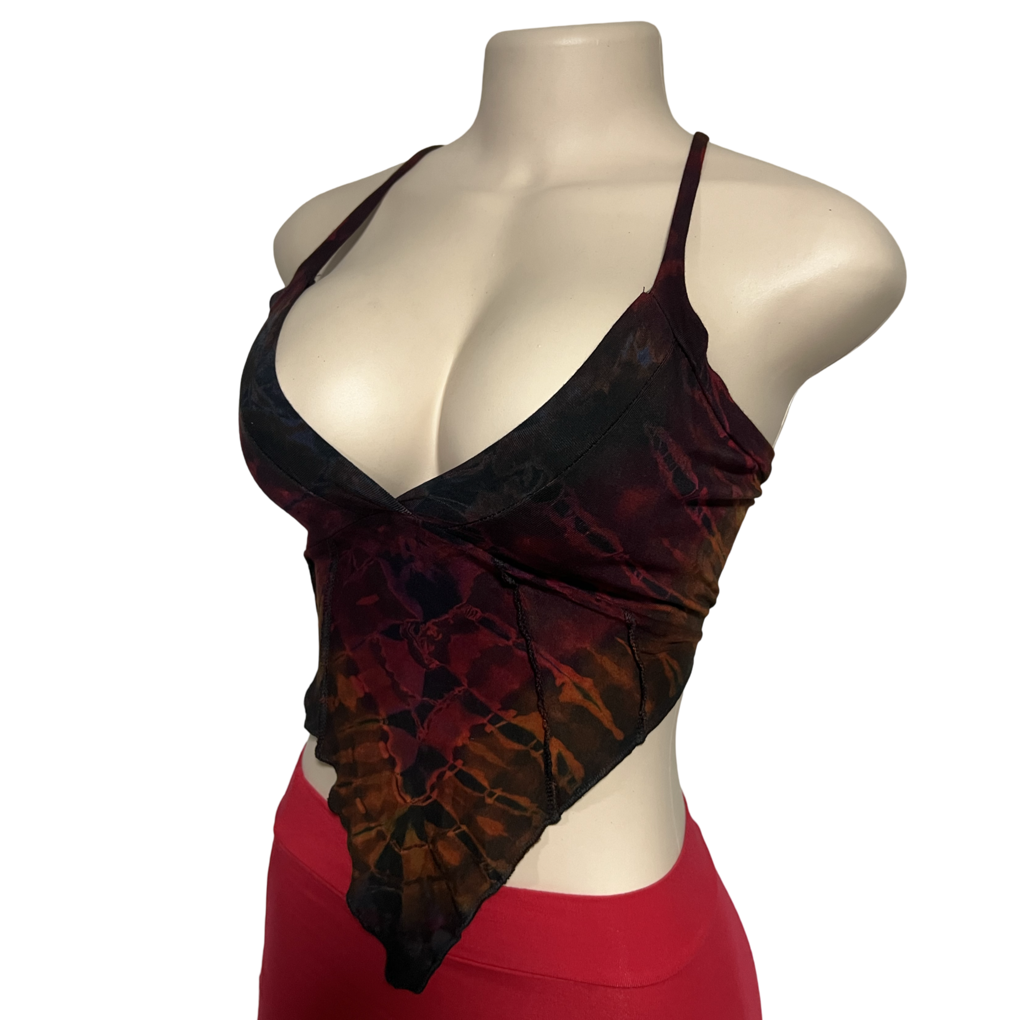 Tops - Tie Dye Deep V / Brown