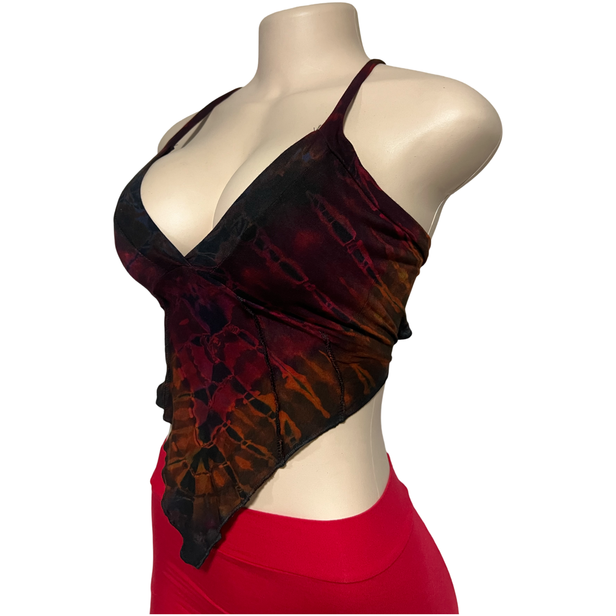 Tops - Tie Dye Deep V / Brown