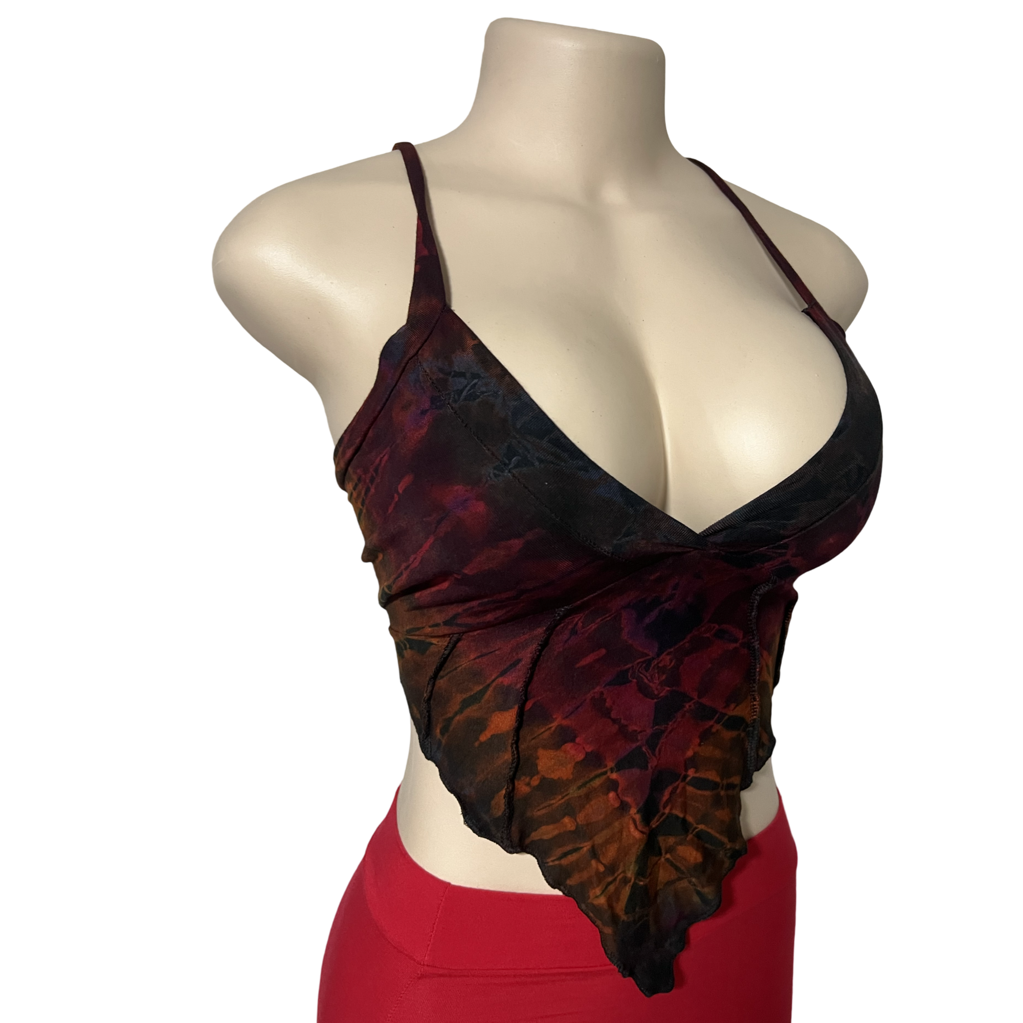 Tops - Tie Dye Deep V / Brown