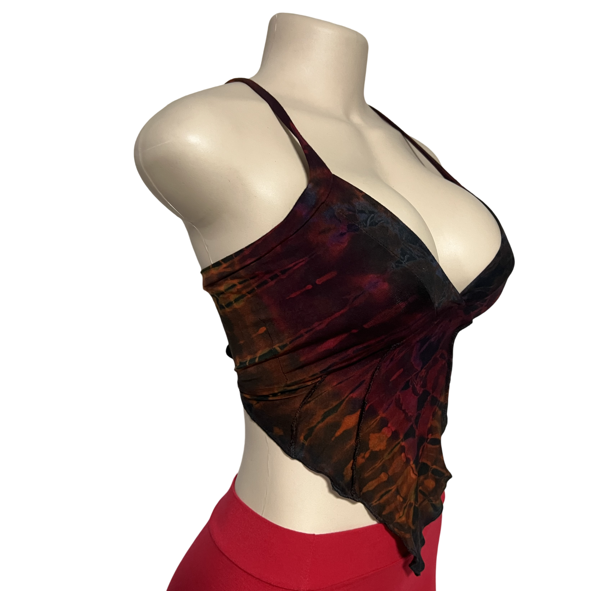 Tops - Tie Dye Deep V / Brown