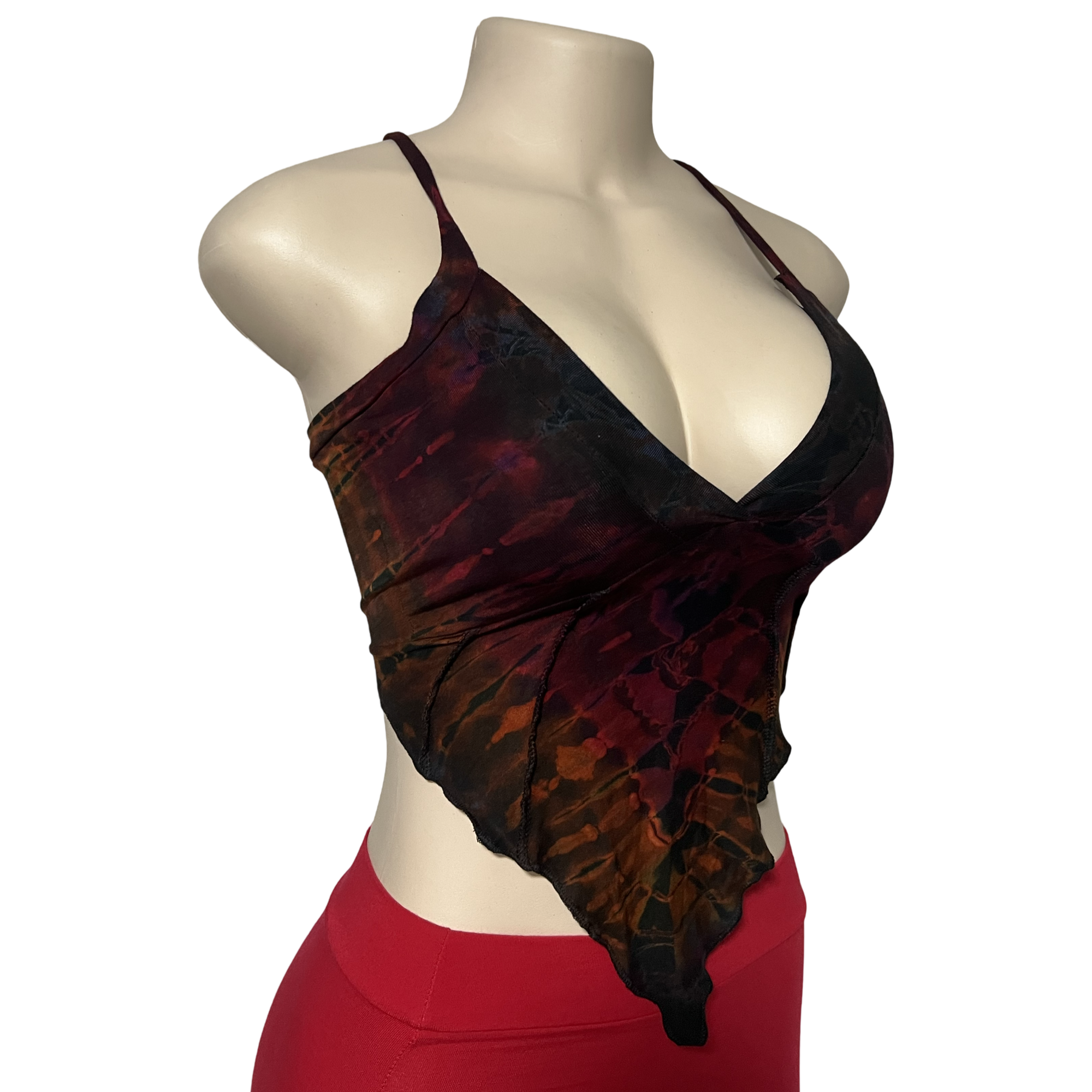 Tops - Tie Dye Deep V / Brown