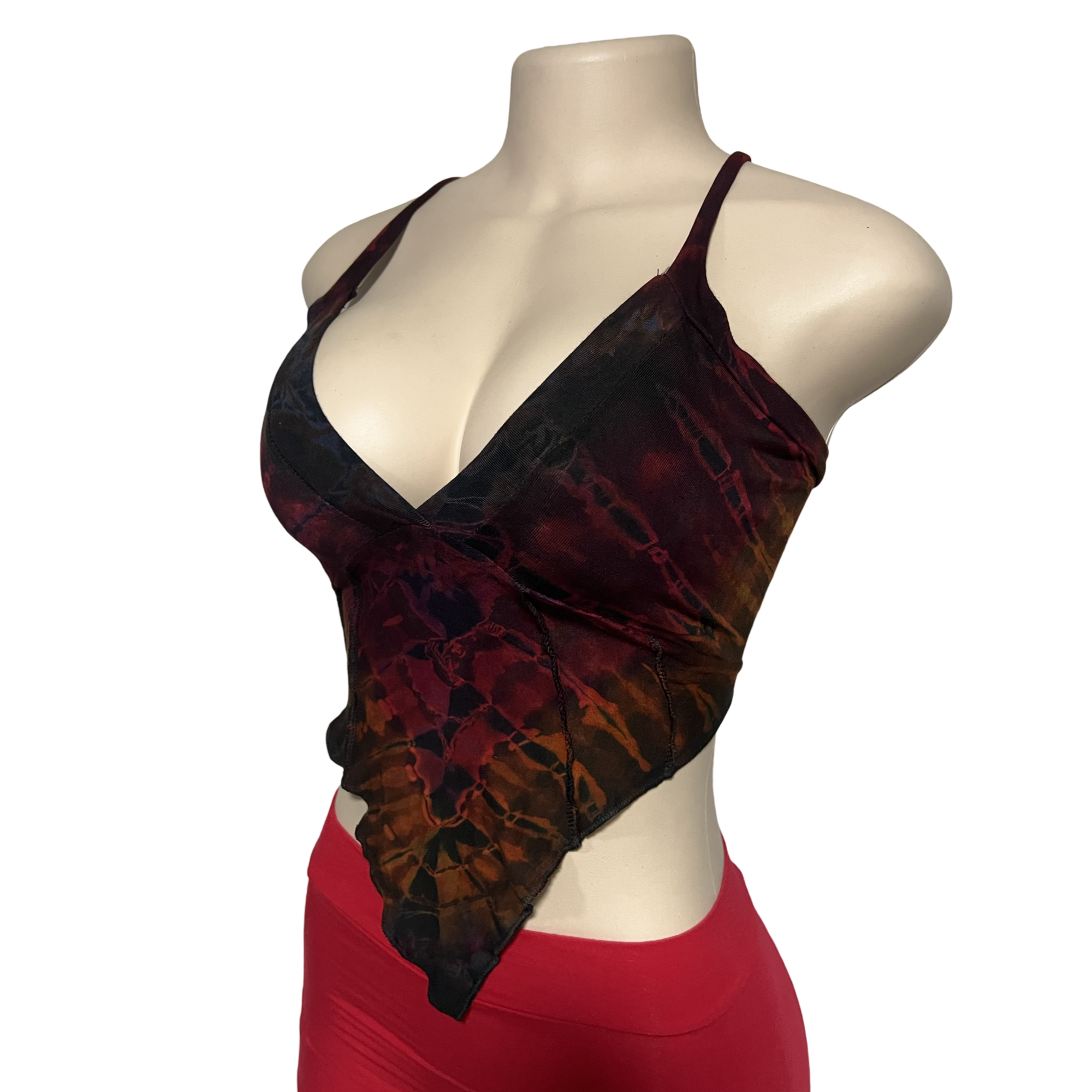 Tops - Tie Dye Deep V / Brown