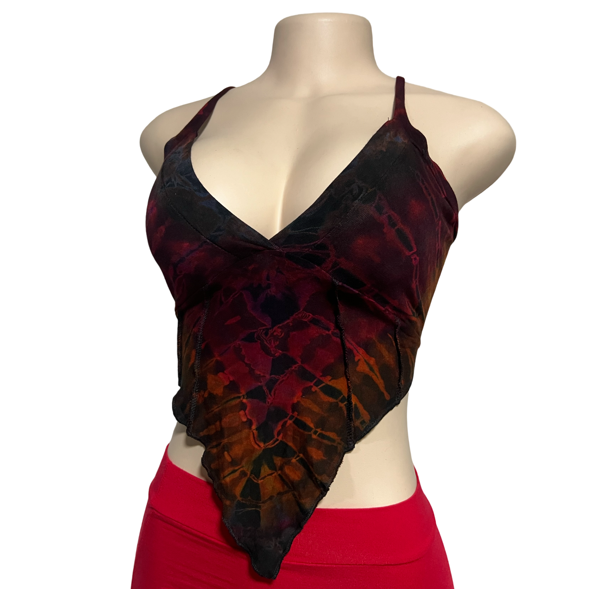 Tops - Tie Dye Deep V / Brown