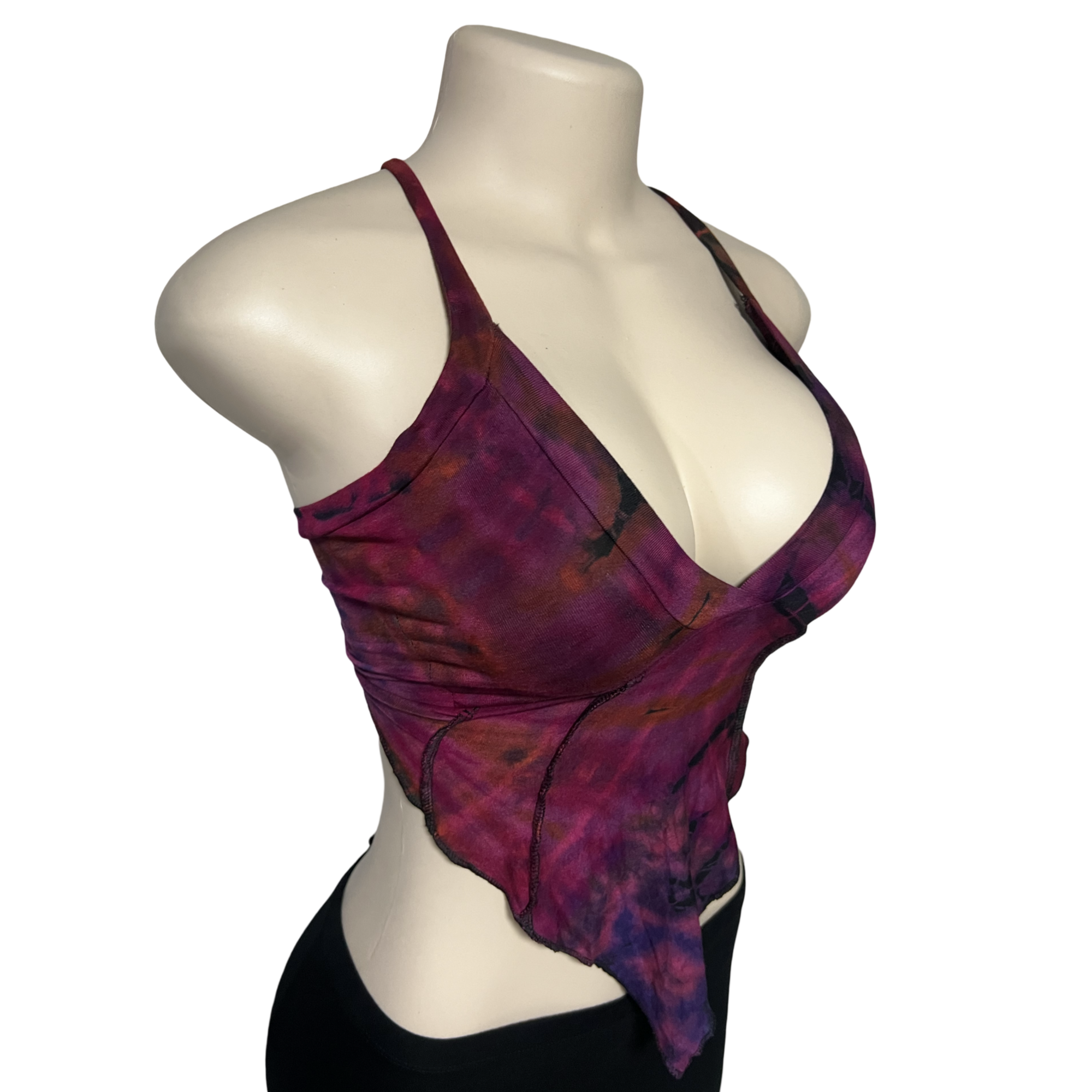 Tops - Tie Dye Deep V / Maroon