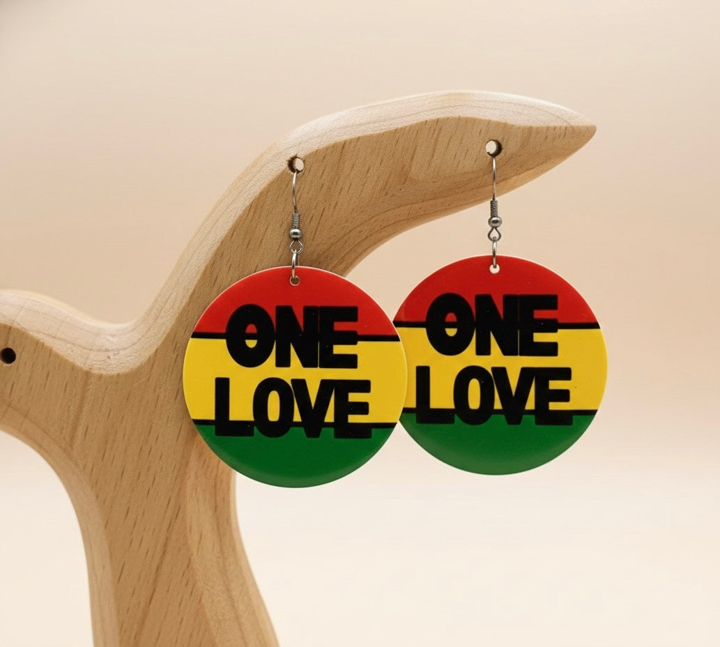 Rasta “One Love” Statement Earrings