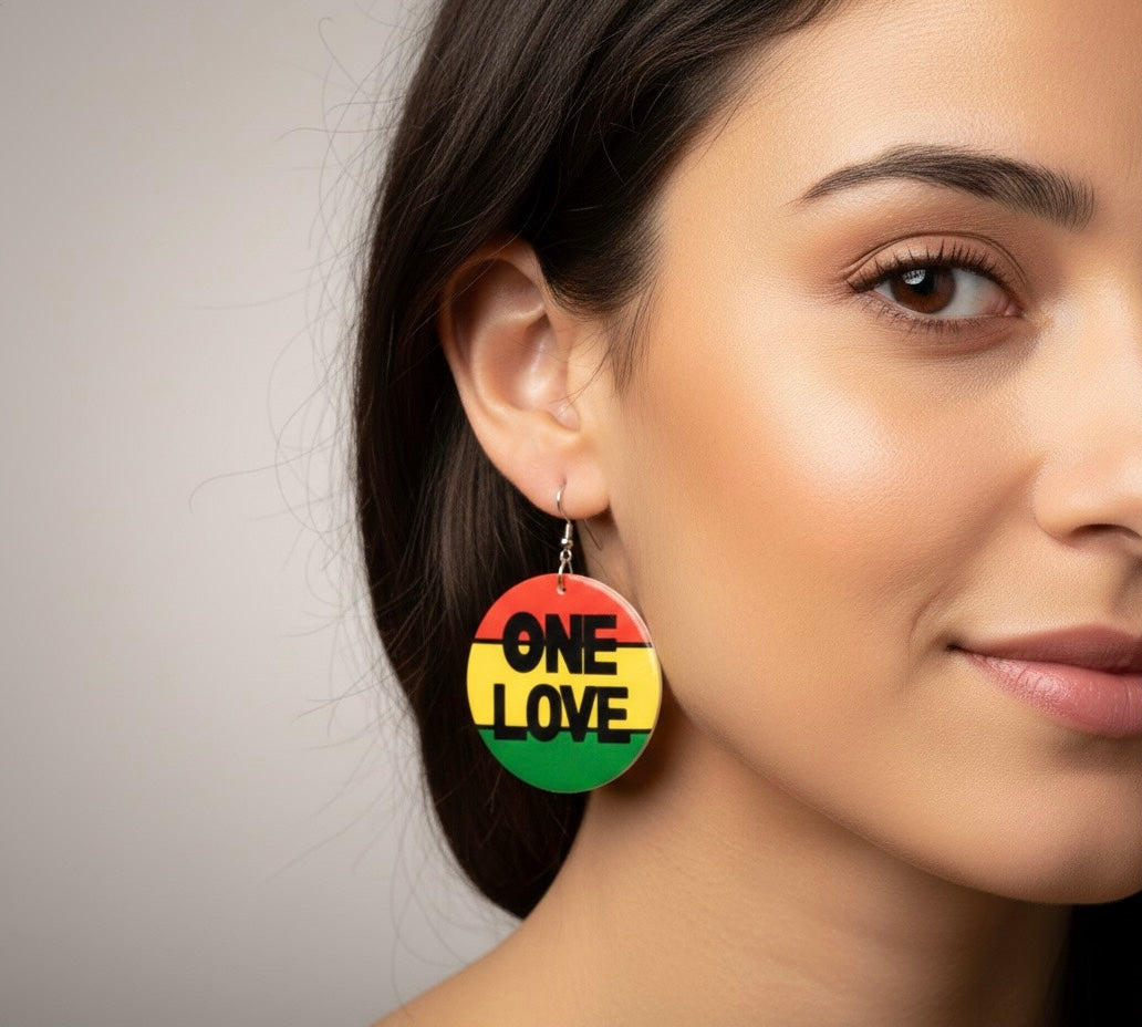 Rasta “One Love” Statement Earrings