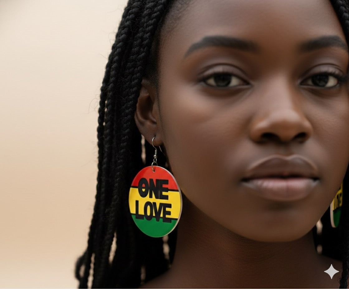 Rasta “One Love” Statement Earrings