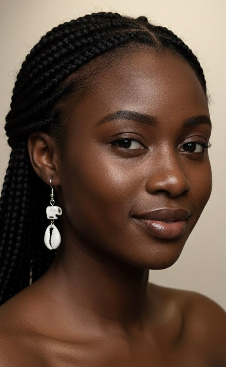 Cowrie Shell Drop Earrings – Natural Beach-Inspired Jewelry