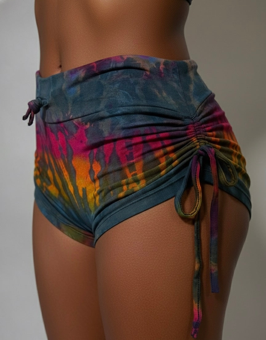 Tie Dye Side Scrunch Shorts