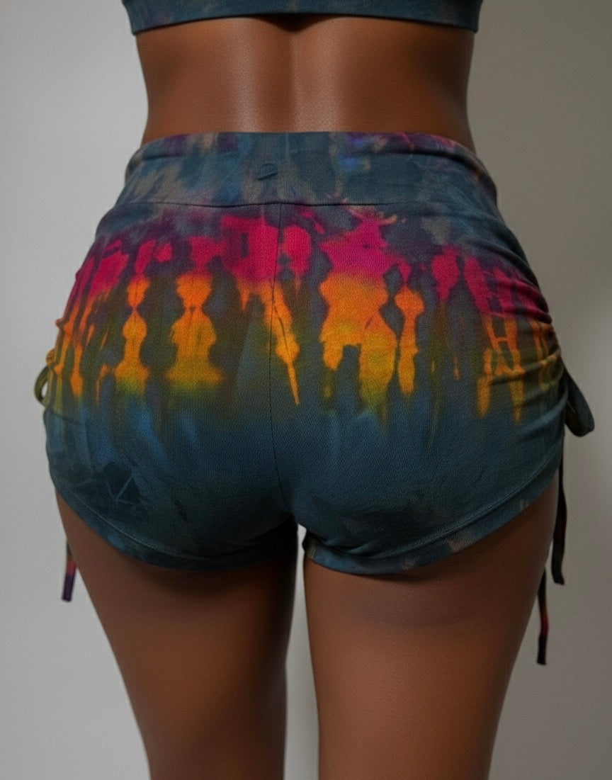 Tie Dye Side Scrunch Shorts