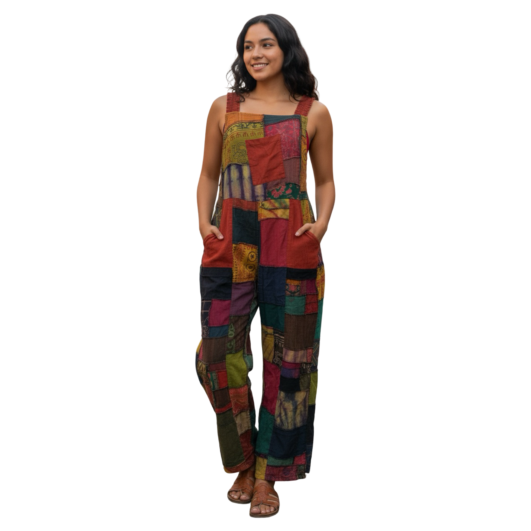 Jumpsuits Patchwork Wide Leg/Assorted Colors.