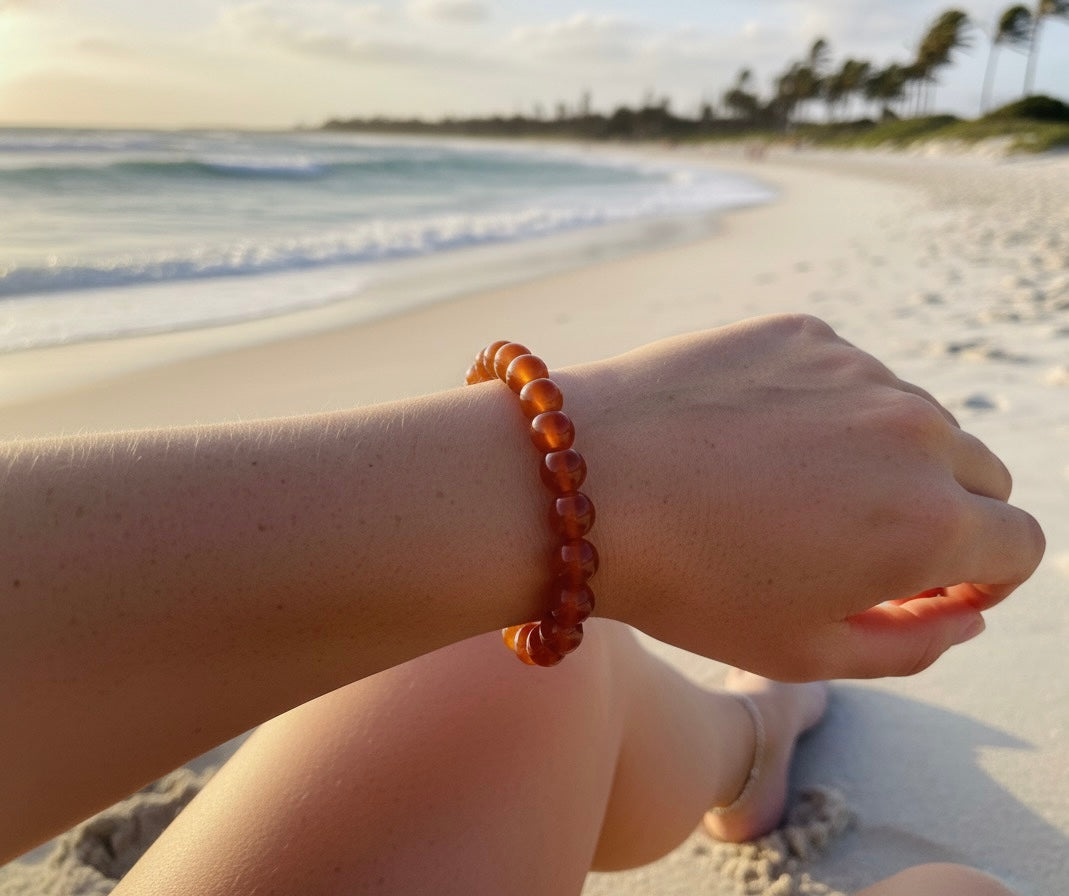 Carnelian Multicolor Beaded Bracelet.