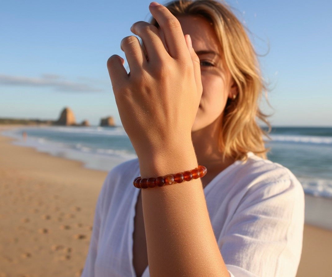 Carnelian Multicolor Beaded Bracelet.