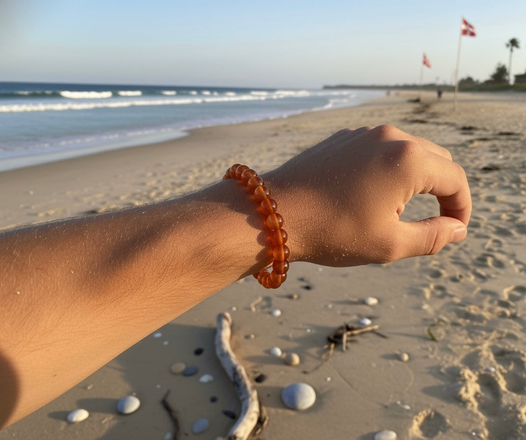Carnelian Multicolor Beaded Bracelet.