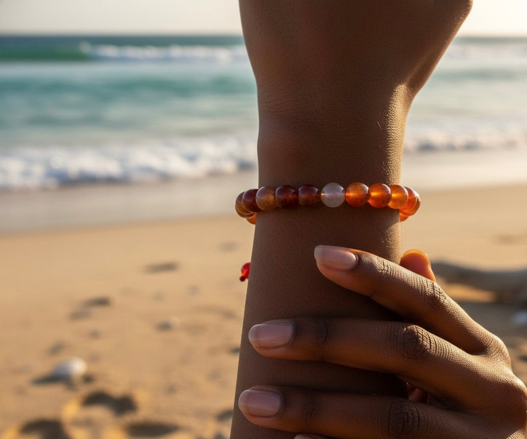 Carnelian Multicolor Beaded Bracelet.