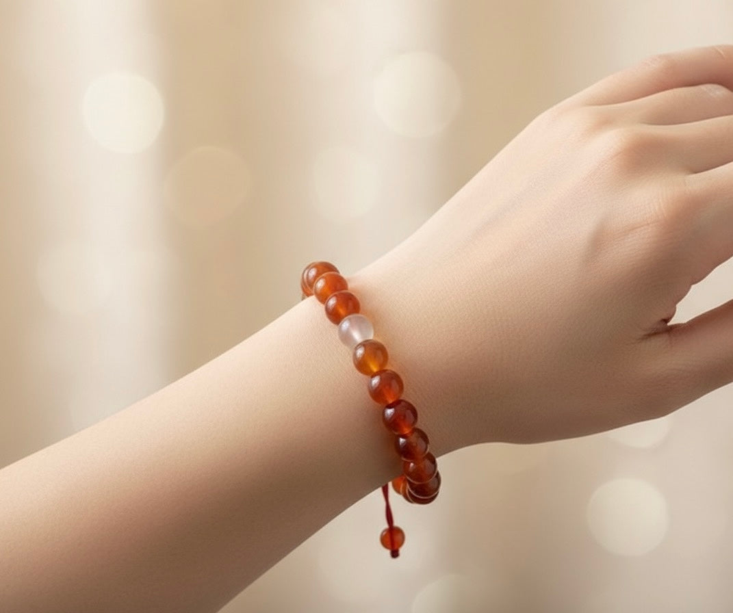 Carnelian Multicolor Beaded Bracelet.