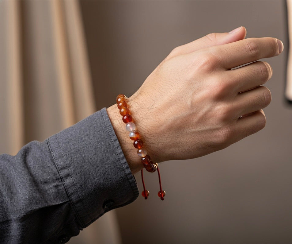 Carnelian Multicolor Beaded Bracelet.